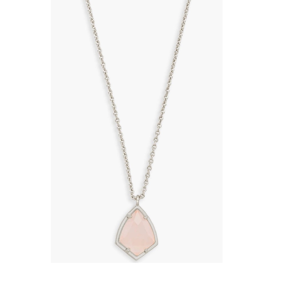 Kendra Scott ‘Cory’ Semiprecious Stone Rose Quartz and Rhodium Plated Necklace